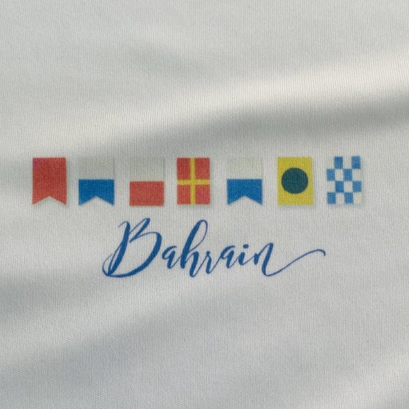 NEW without TAGS long sleeve rash guard w print of Bahrain (size L) - Picture 2 of 5